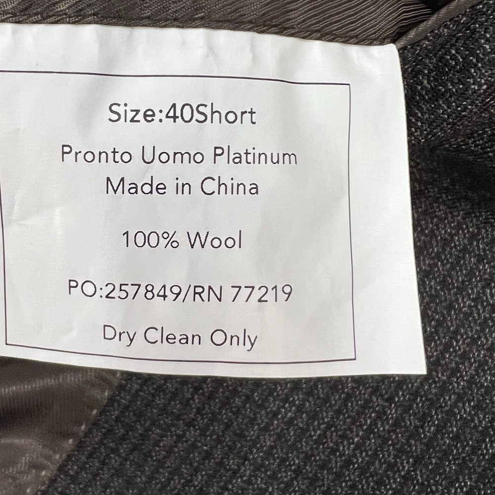 Pronto Uomo Blazer Sport Coat Men 40S Short Executive Fit Wool Brown Check - Picture 10 of 12